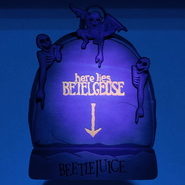 Beetlejuice Gravestone Glow in the Dark Loungefly Backpack