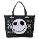 Nightmare Before Christmas Jack Skellington Pumpkin King Loungefly Reversible Sequin Tote Bag