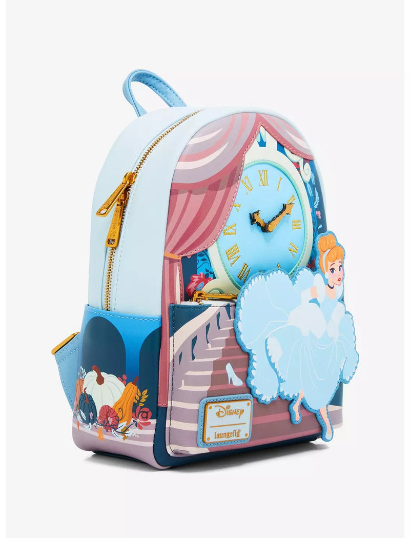 Disney Cinderella Running Loungefly Backpack with Moveable Clock