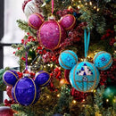 Disney Parks Purple Mickey Mouse Glass Bauble Christmas Decoration
