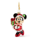 Disney Santa Minnie Mouse Holiday Glass Christmas Tree Ornament