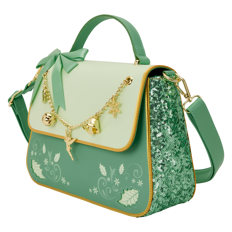 Disney Peter Pan Holiday Sequin Tinkerbell Crossbody Loungefly Handbag