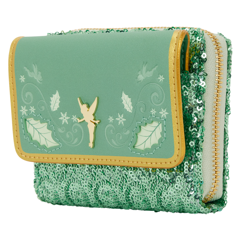 Disney Peter Pan Sequin Tinker Bell Tri-fold Wallet