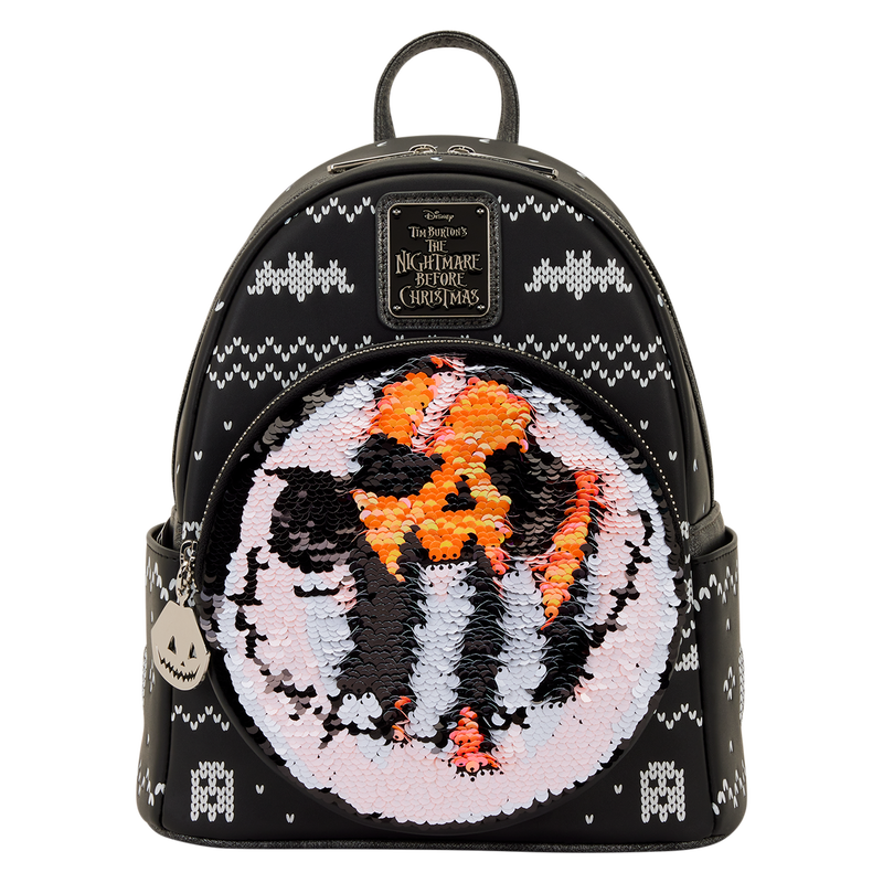 Disney Nightmare Before Christmas Jack Skeleton Reversible Sequin Loungefly Backpack
