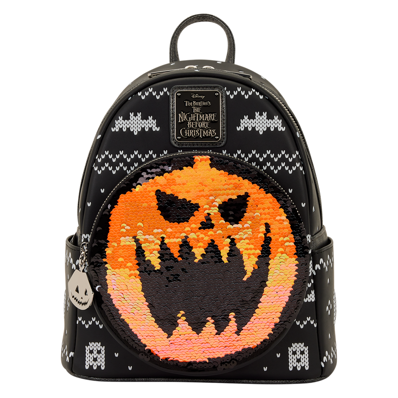 Disney Nightmare Before Christmas Jack Skeleton Reversible Sequin Loungefly Backpack