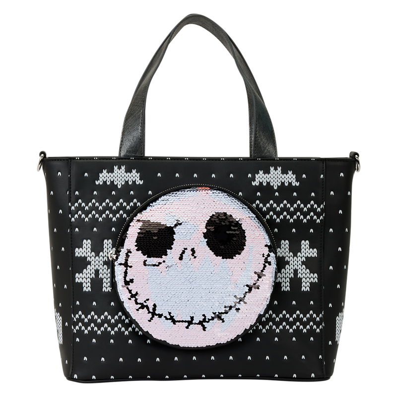 Nightmare Before Christmas Jack Skellington Pumpkin King Loungefly Reversible Sequin Tote Bag