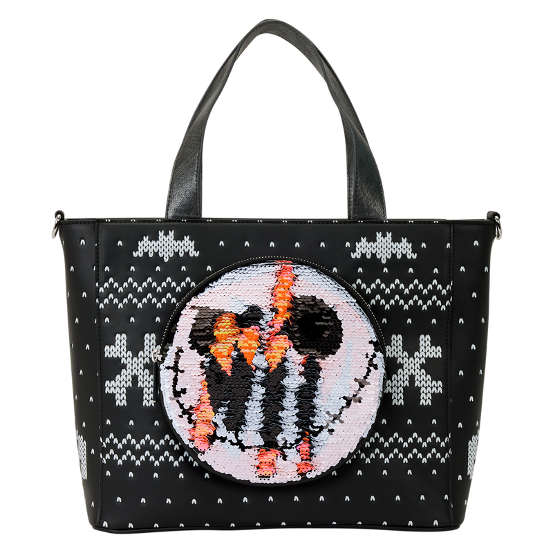 Nightmare Before Christmas Jack Skellington Pumpkin King Loungefly Reversible Sequin Tote Bag