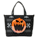 Nightmare Before Christmas Jack Skellington Pumpkin King Loungefly Reversible Sequin Tote Bag