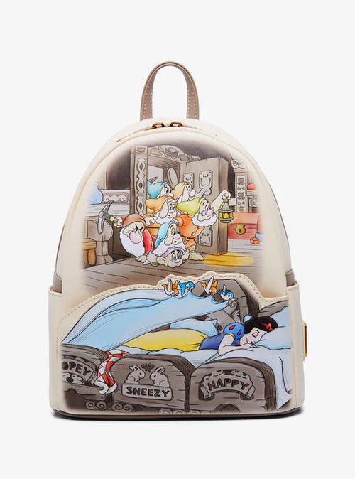 disney characters mini backpack Loungefly Disney Snow White and the Seven Dwarfs Sleeping Scene Mini B