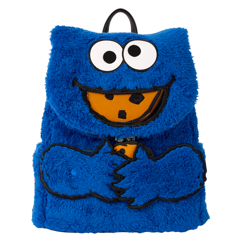 Sesame Street Cookie Monster Loungefy Backpack - Super Fluffy