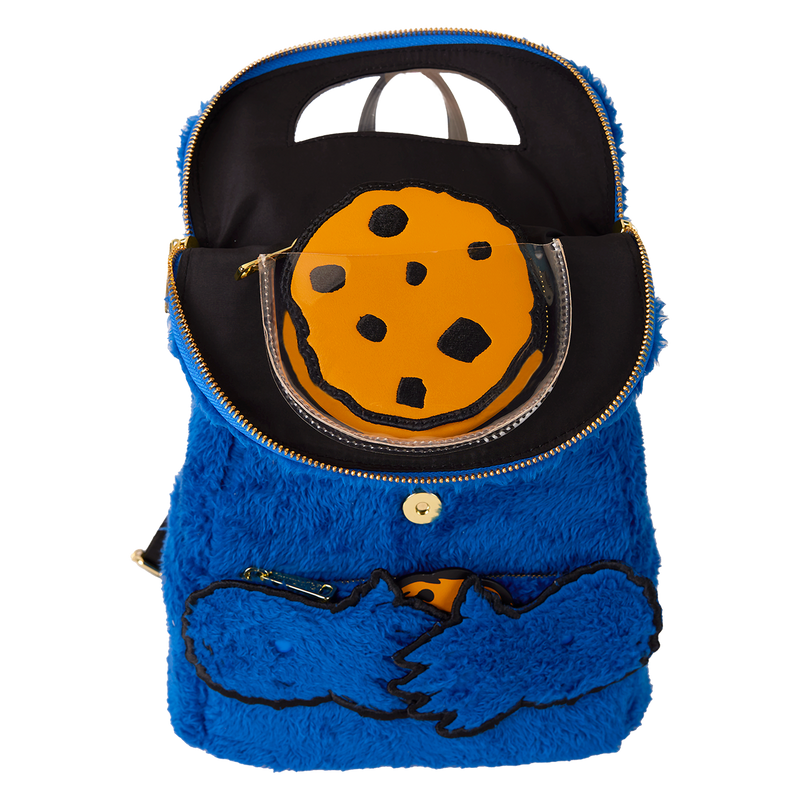 Sesame Street Cookie Monster Loungefy Backpack - Super Fluffy