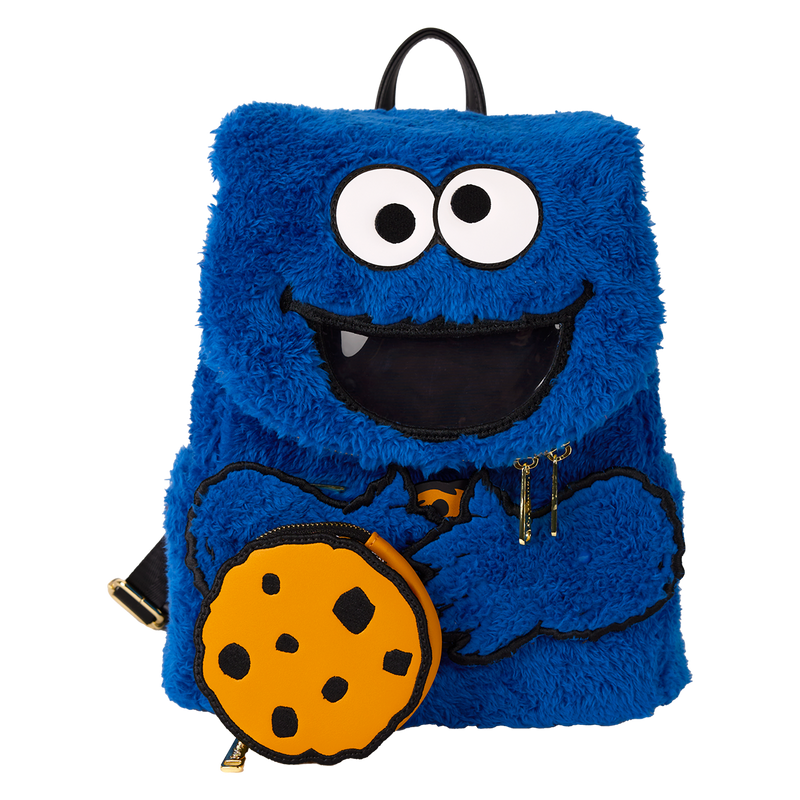 Sesame Street Cookie Monster Loungefy Backpack - Super Fluffy