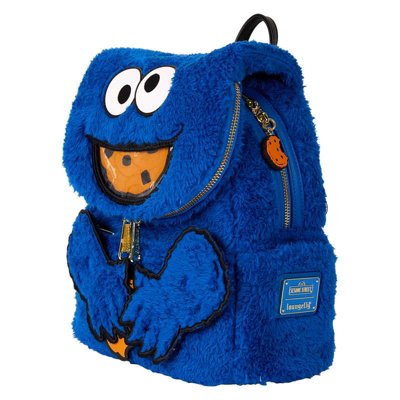 Sesame Street Cookie Monster Loungefy Backpack - Super Fluffy