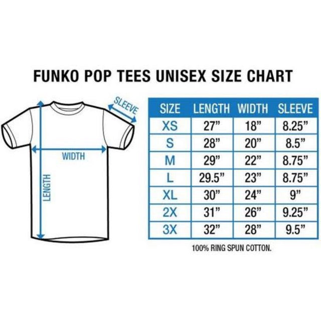 Alice in Wonderland Funko POP t-shirt size guide
